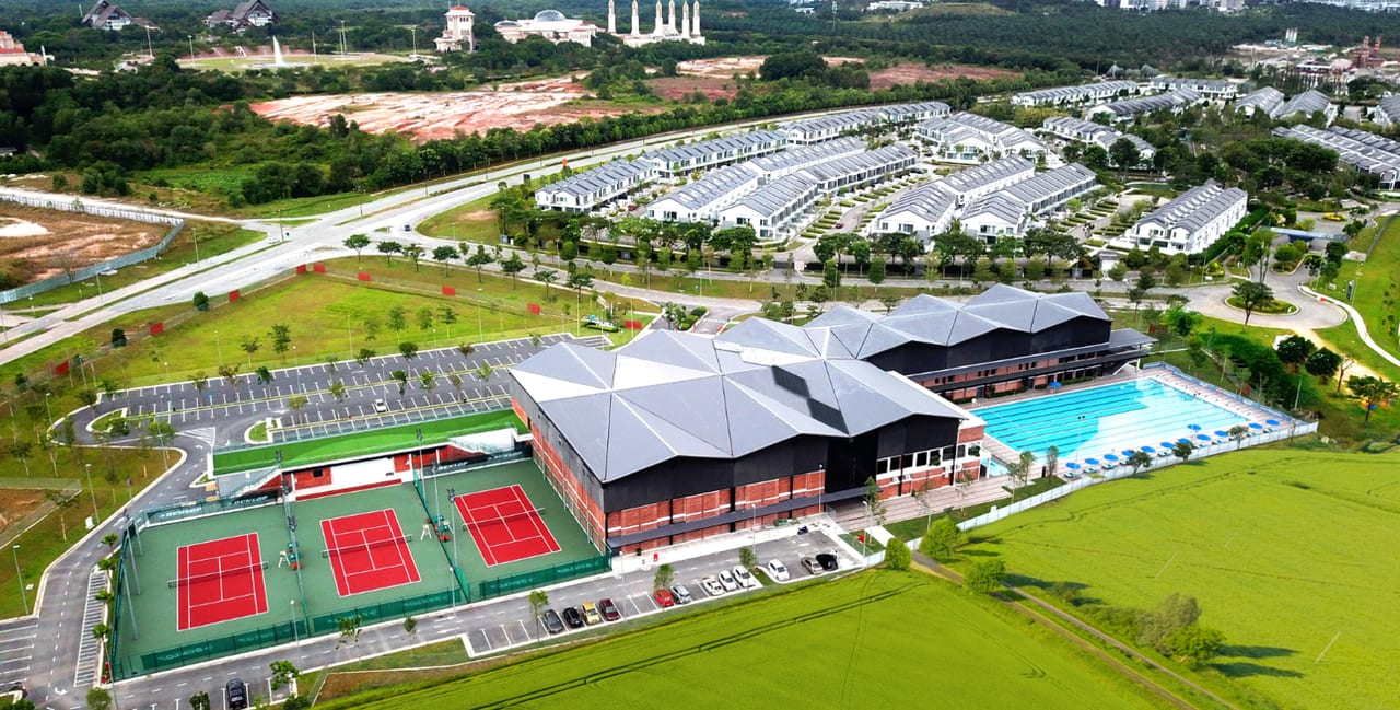 Aerial view of a sports and active living resort